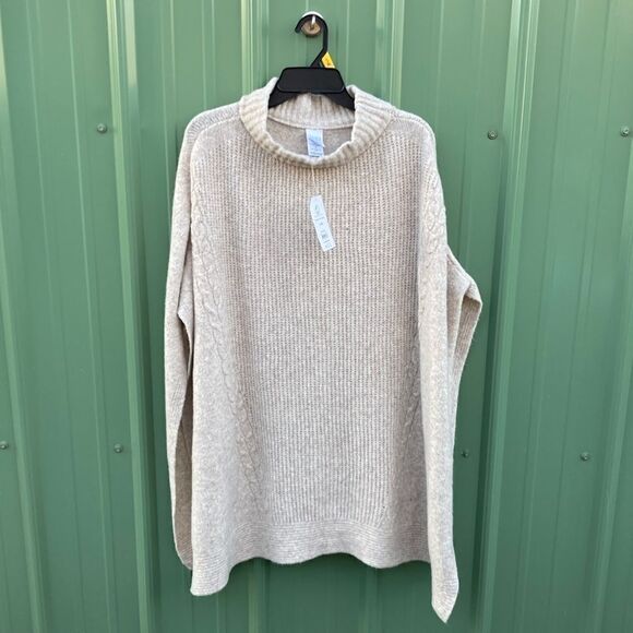 Women's Cable Knit Poncho Shawl Layering Piece Size L/XL - Picture 1 of 7